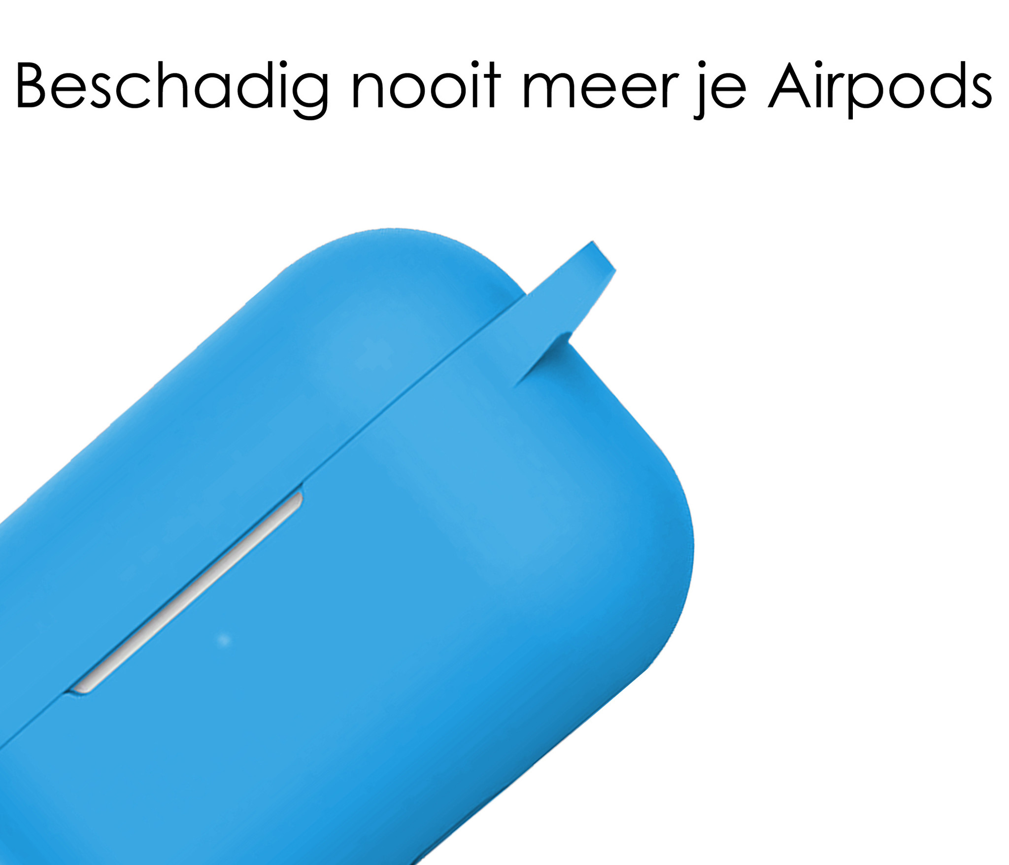 NoXx Hoes Geschikt voor Airpods Pro Hoesje Cover Silicone Case Hoes - Lichtblauw