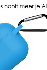 NoXx Hoes Geschikt voor Airpods Pro Hoesje Cover Silicone Case Hoes - Lichtblauw