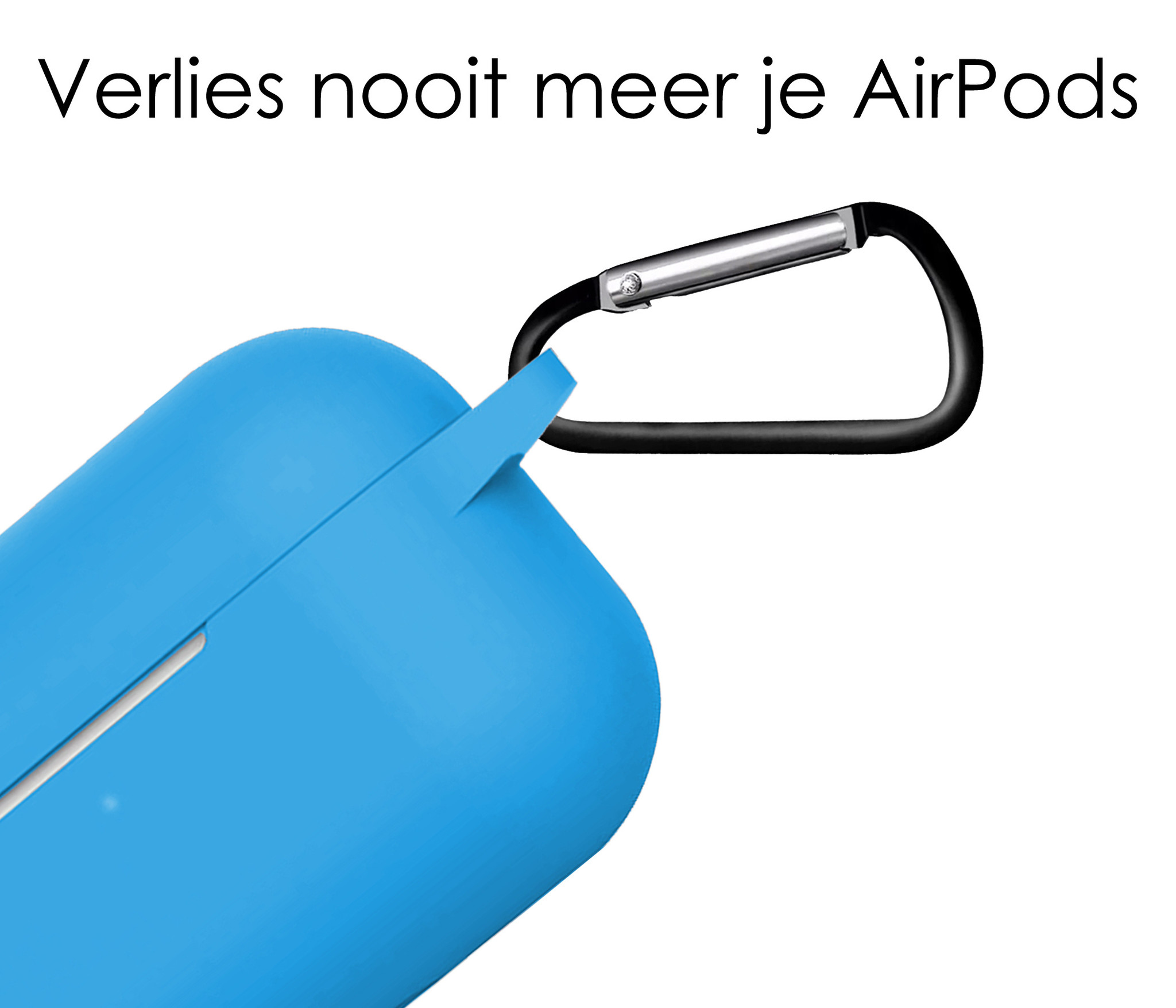 NoXx Hoes Geschikt voor Airpods Pro Hoesje Cover Silicone Case Hoes - Lichtblauw