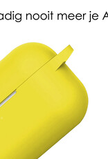 NoXx Hoes Geschikt voor Airpods Pro Hoesje Cover Silicone Case Hoes - Geel