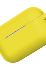 NoXx Hoes Geschikt voor Airpods Pro Hoesje Cover Silicone Case Hoes - Geel