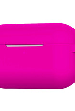 NoXx Hoes Geschikt voor Airpods Pro Hoesje Cover Silicone Case Hoes - Donkerroze