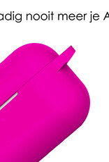NoXx Hoes Geschikt voor Airpods Pro Hoesje Cover Silicone Case Hoes - Donkerroze