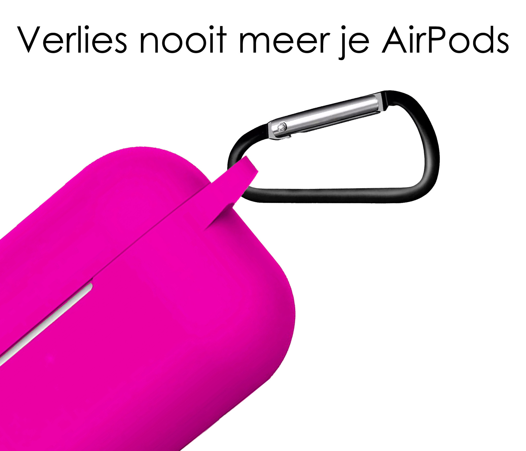 NoXx Hoes Geschikt voor Airpods Pro Hoesje Cover Silicone Case Hoes - Donkerroze
