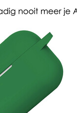 NoXx Hoes Geschikt voor Airpods Pro Hoesje Cover Silicone Case Hoes - Donkergroen