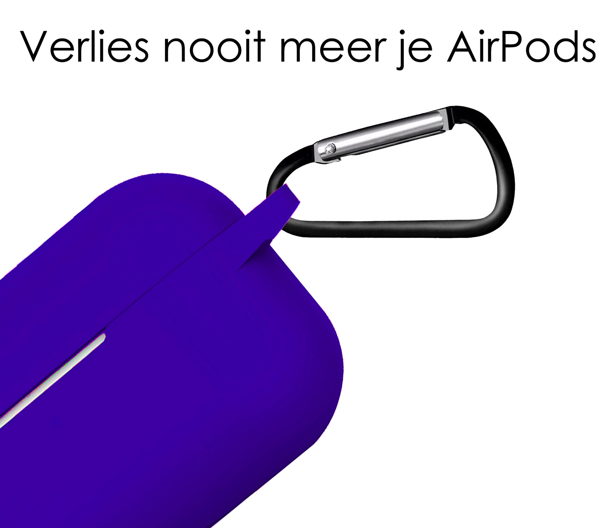 NoXx Hoes Geschikt voor Airpods Pro Hoesje Cover Silicone Case Hoes - Donkerblauw