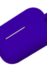 NoXx Hoes Geschikt voor Airpods Pro Hoesje Cover Silicone Case Hoes - Donkerblauw