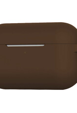 NoXx Hoes Geschikt voor Airpods Pro Hoesje Cover Silicone Case Hoes - Bruin