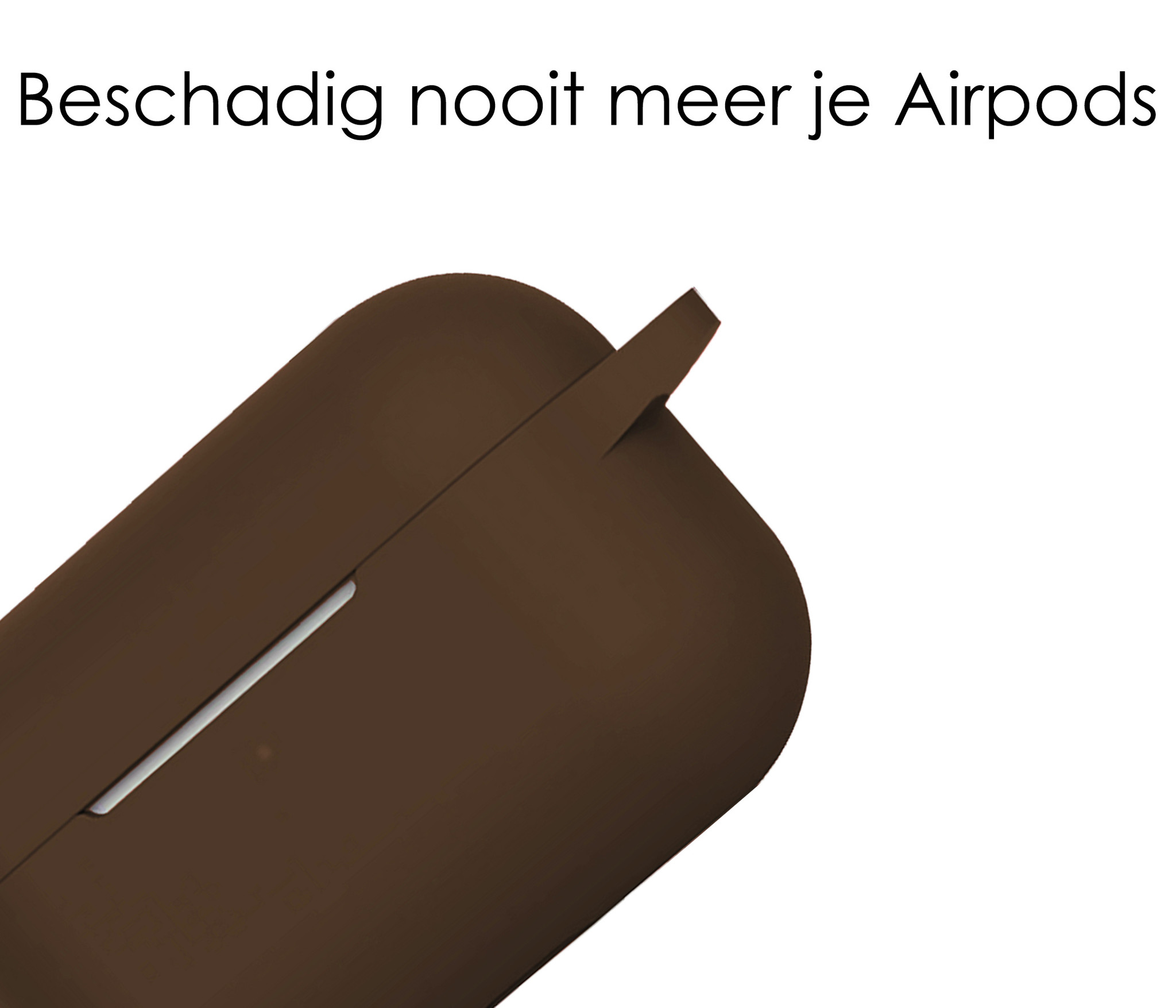 NoXx Hoes Geschikt voor Airpods Pro Hoesje Cover Silicone Case Hoes - Bruin