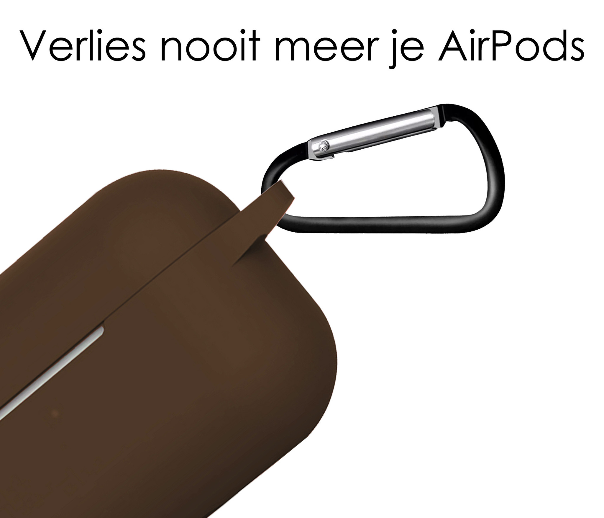 NoXx Hoes Geschikt voor Airpods Pro Hoesje Cover Silicone Case Hoes - Bruin