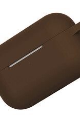 NoXx Hoes Geschikt voor Airpods Pro Hoesje Cover Silicone Case Hoes - Bruin