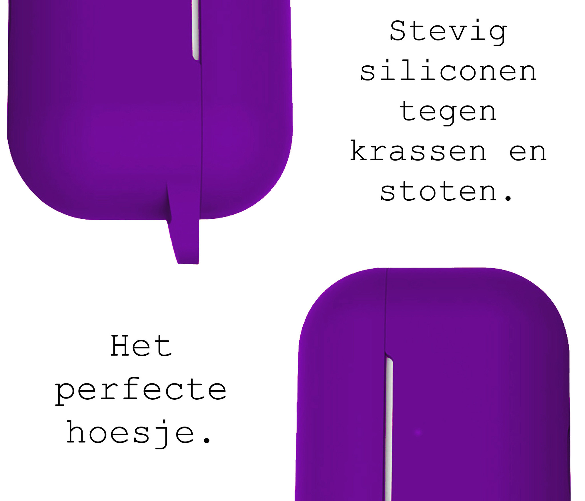 BASEY. Case Geschikt voor Airpods Pro Hoesje Siliconen Hoes Cover - Hoes Geschikt voor Apple Airpods Pro Case Siliconen - Paars - 2 Stuks