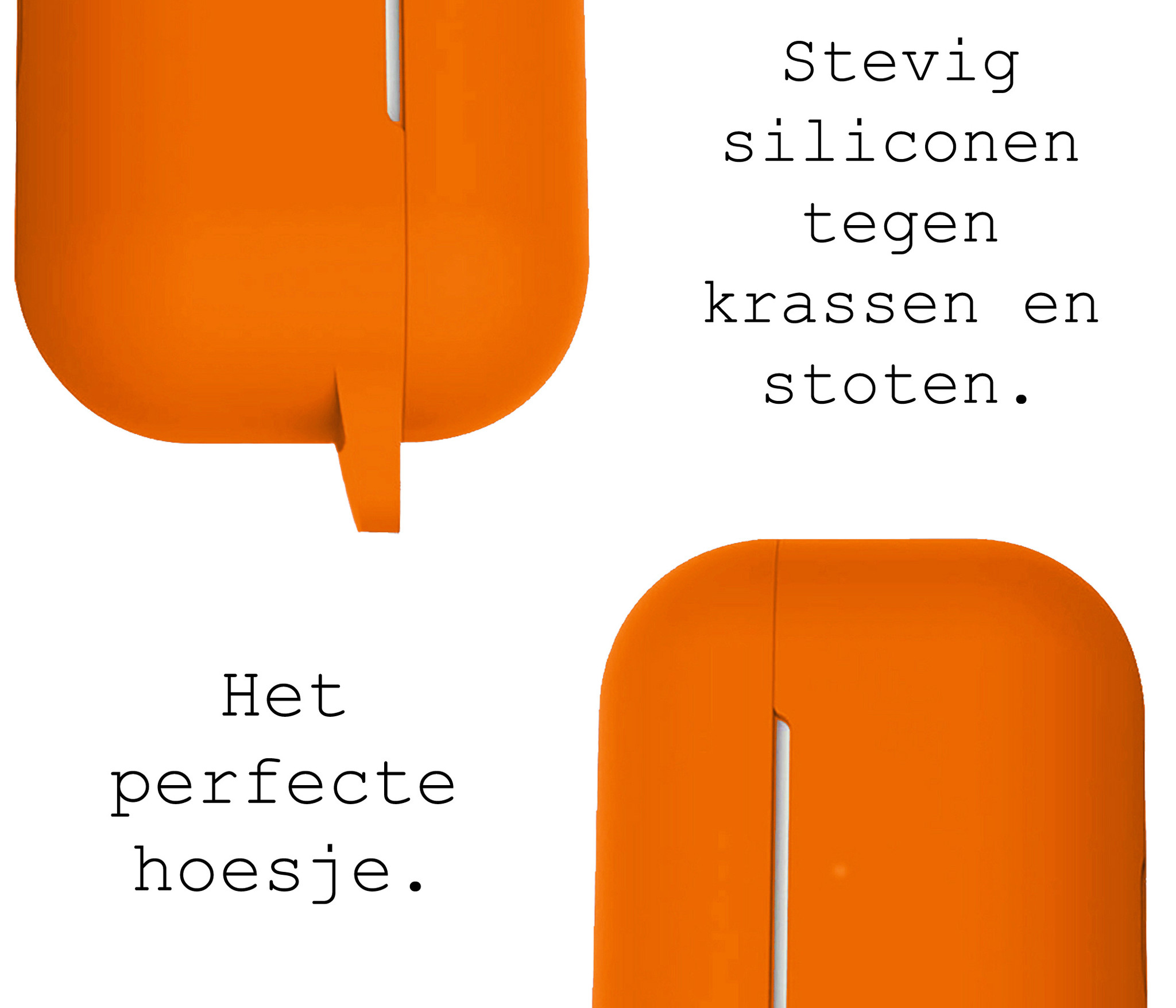 BASEY. Case Geschikt voor Airpods Pro Hoesje Siliconen Hoes Cover - Hoes Geschikt voor Apple Airpods Pro Case Siliconen - Oranje - 2 Stuks