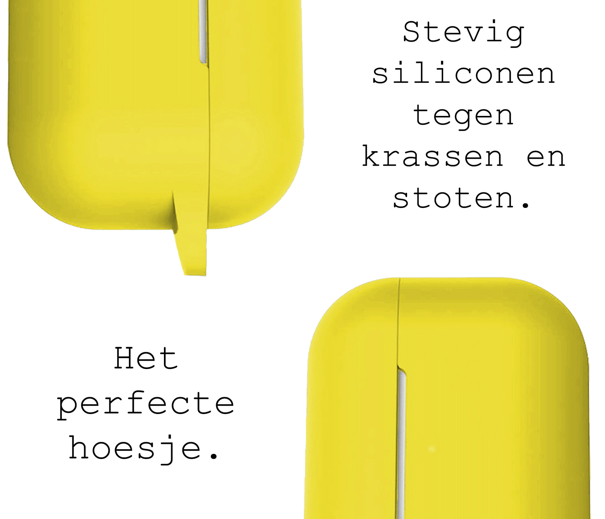 BASEY. Case Geschikt voor Airpods Pro Hoesje Siliconen Hoes Cover - Hoes Geschikt voor Apple Airpods Pro Case Siliconen - Geel - 2 Stuks