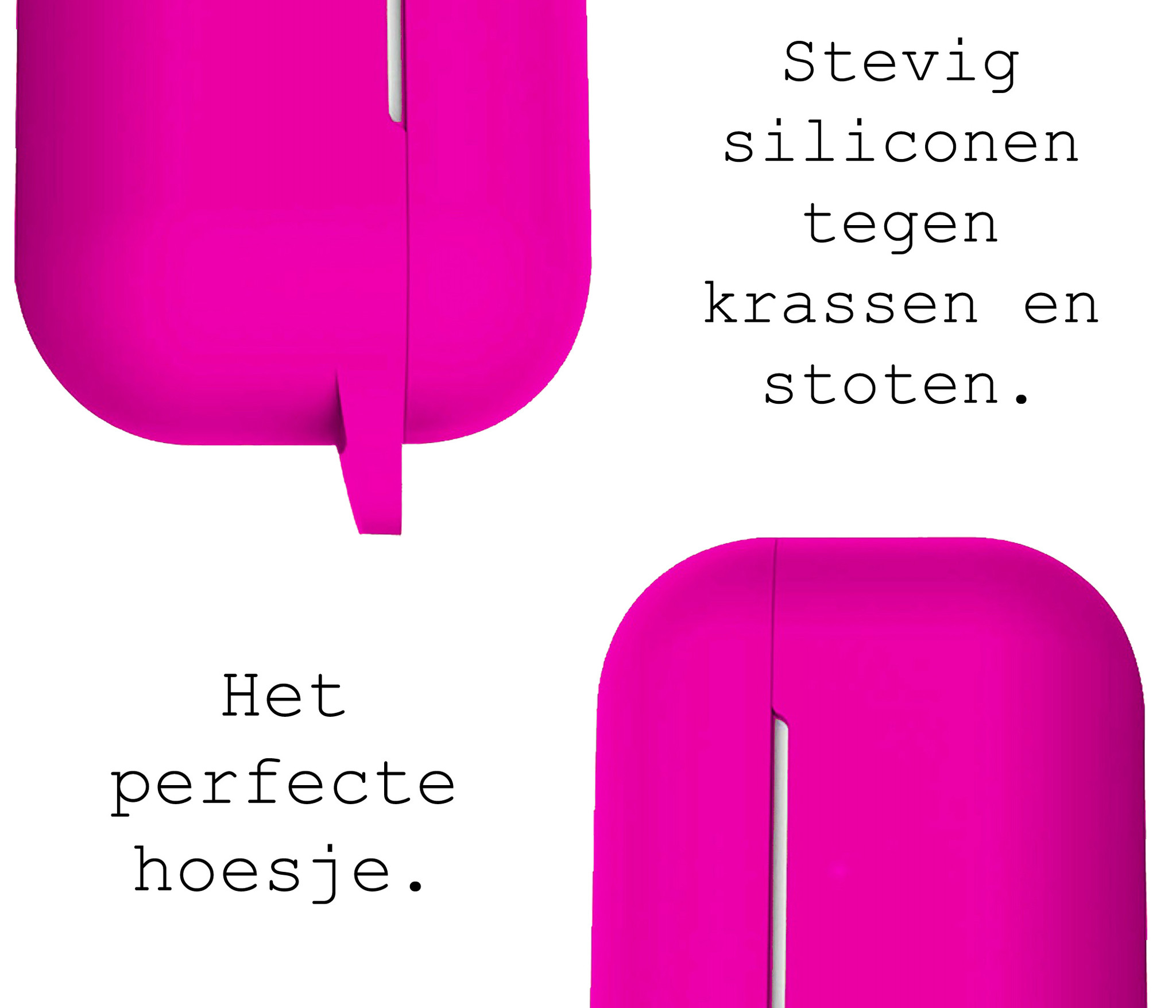 BASEY. Case Geschikt voor Airpods Pro Hoesje Siliconen Hoes Cover - Hoes Geschikt voor Apple Airpods Pro Case Siliconen - Donkerroze - 2 Stuks