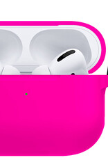 BASEY. Case Geschikt voor Airpods Pro Hoesje Siliconen Hoes Cover - Hoes Geschikt voor Apple Airpods Pro Case Siliconen - Donkerroze - 2 Stuks