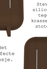 BASEY. Case Geschikt voor Airpods Pro Hoesje Siliconen Hoes Cover - Hoes Geschikt voor Apple Airpods Pro Case Siliconen - Bruin - 2 Stuks