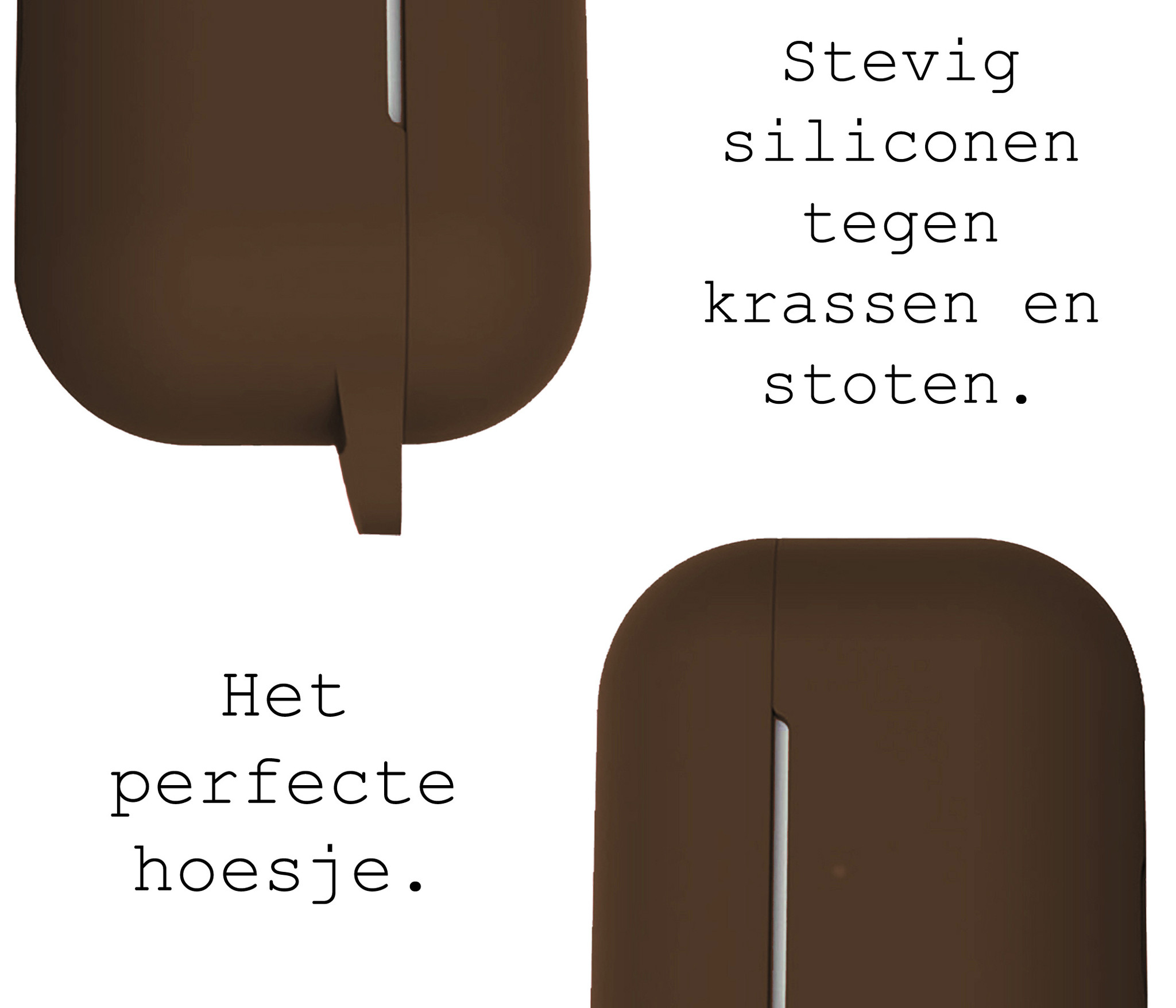 BASEY. Case Geschikt voor Airpods Pro Hoesje Siliconen Hoes Cover - Hoes Geschikt voor Apple Airpods Pro Case Siliconen - Bruin - 2 Stuks