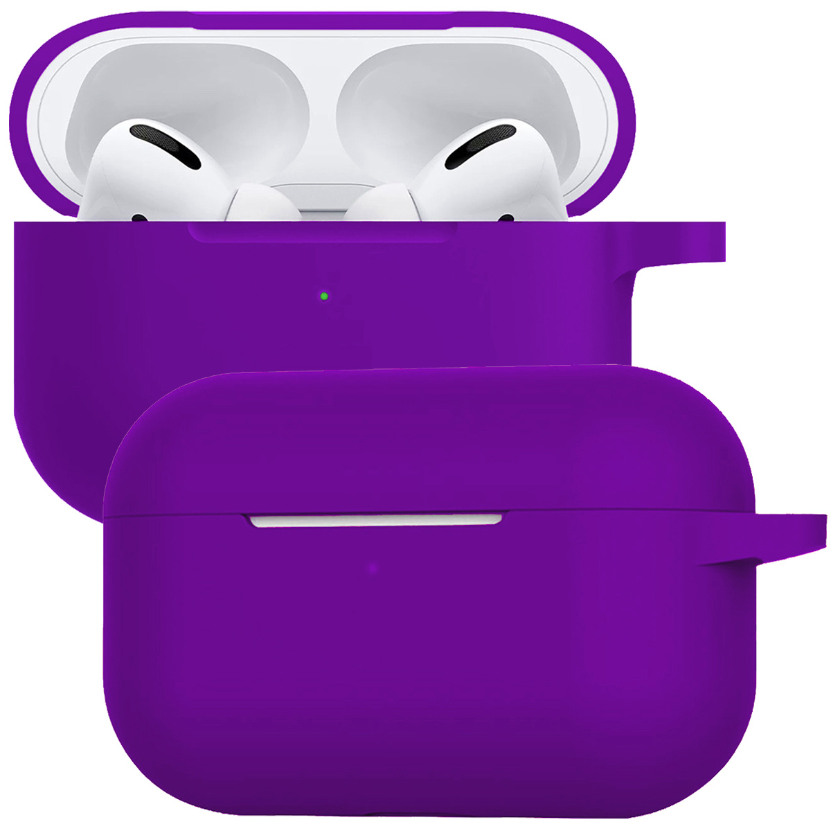 BASEY. Case Geschikt voor Airpods Pro Hoesje Siliconen Hoes Cover - Hoes Geschikt voor Apple Airpods Pro Case Siliconen - Paars