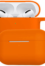 BASEY. Case Geschikt voor Airpods Pro Hoesje Siliconen Hoes Cover - Hoes Geschikt voor Apple Airpods Pro Case Siliconen - Oranje