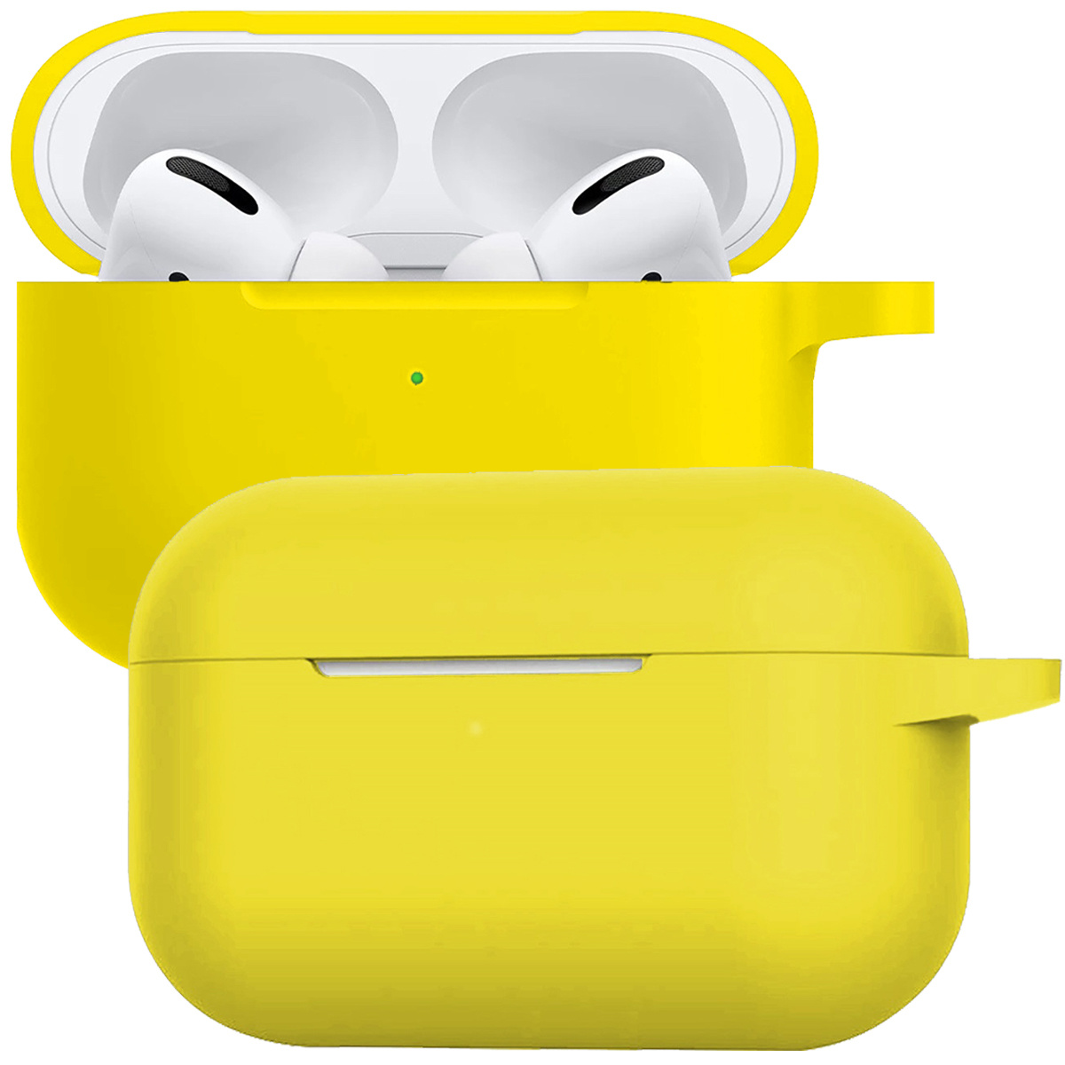 BASEY. Case Geschikt voor Airpods Pro Hoesje Siliconen Hoes Cover - Hoes Geschikt voor Apple Airpods Pro Case Siliconen - Geel