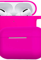 BASEY. Case Geschikt voor Airpods Pro Hoesje Siliconen Hoes Cover - Hoes Geschikt voor Apple Airpods Pro Case Siliconen - Donkerroze