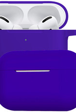BASEY. Case Geschikt voor Airpods Pro Hoesje Siliconen Hoes Cover - Hoes Geschikt voor Apple Airpods Pro Case Siliconen - Donkerblauw