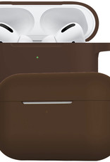 BASEY. Case Geschikt voor Airpods Pro Hoesje Siliconen Hoes Cover - Hoes Geschikt voor Apple Airpods Pro Case Siliconen - Bruin