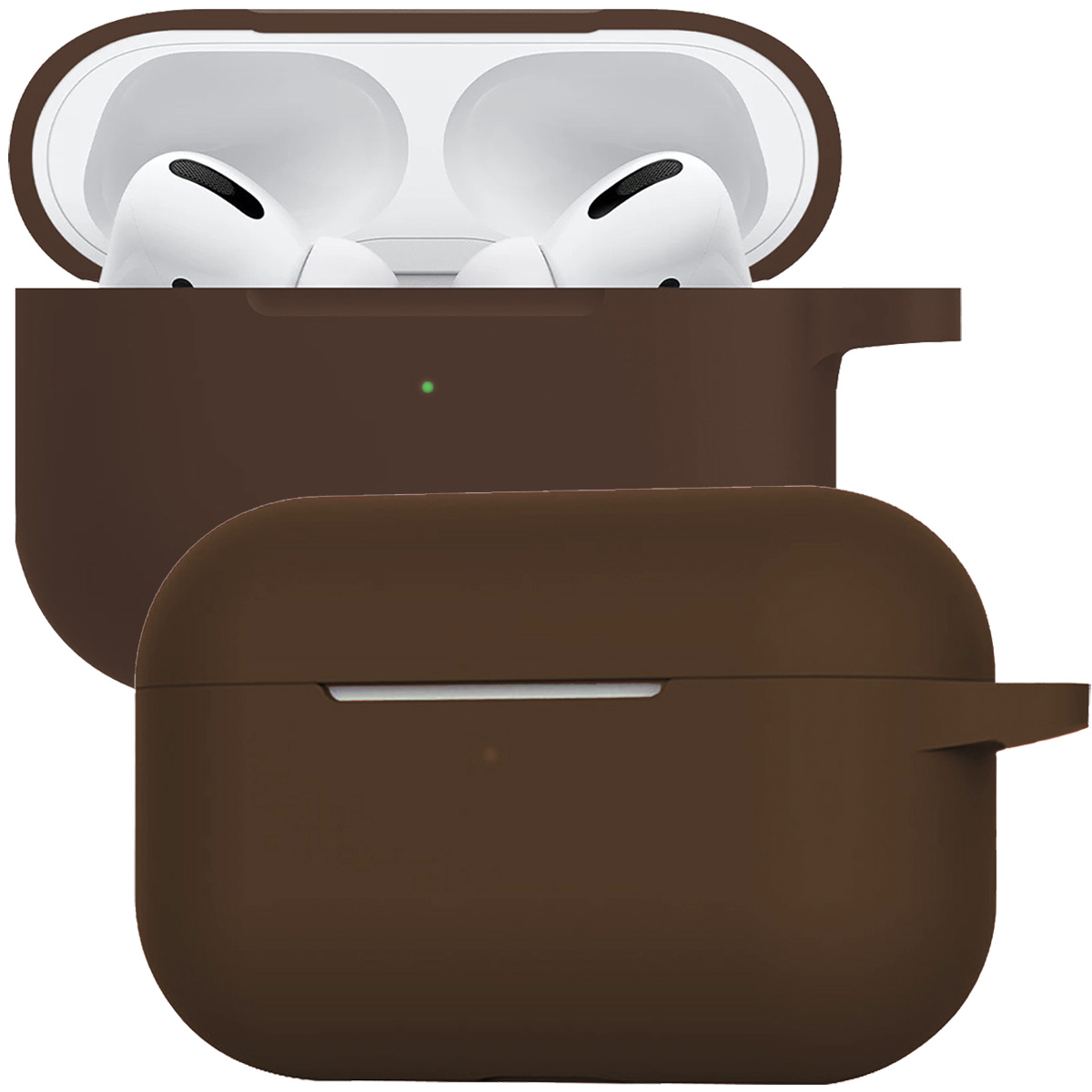 BASEY. Case Geschikt voor Airpods Pro Hoesje Siliconen Hoes Cover - Hoes Geschikt voor Apple Airpods Pro Case Siliconen - Bruin