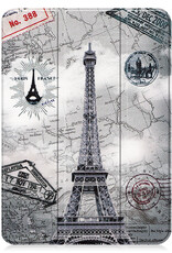 BASEY. Hoesje Geschikt voor iPad 2022 Hoes Case Tablet Hoesje Tri-fold - Hoes Geschikt voor iPad 10 Hoesje Hard Cover Bookcase Hoes - Eiffeltoren