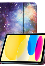 BASEY. Hoesje Geschikt voor iPad 2022 Hoes Case Tablet Hoesje Tri-fold - Hoes Geschikt voor iPad 10 Hoesje Hard Cover Bookcase Hoes - Galaxy