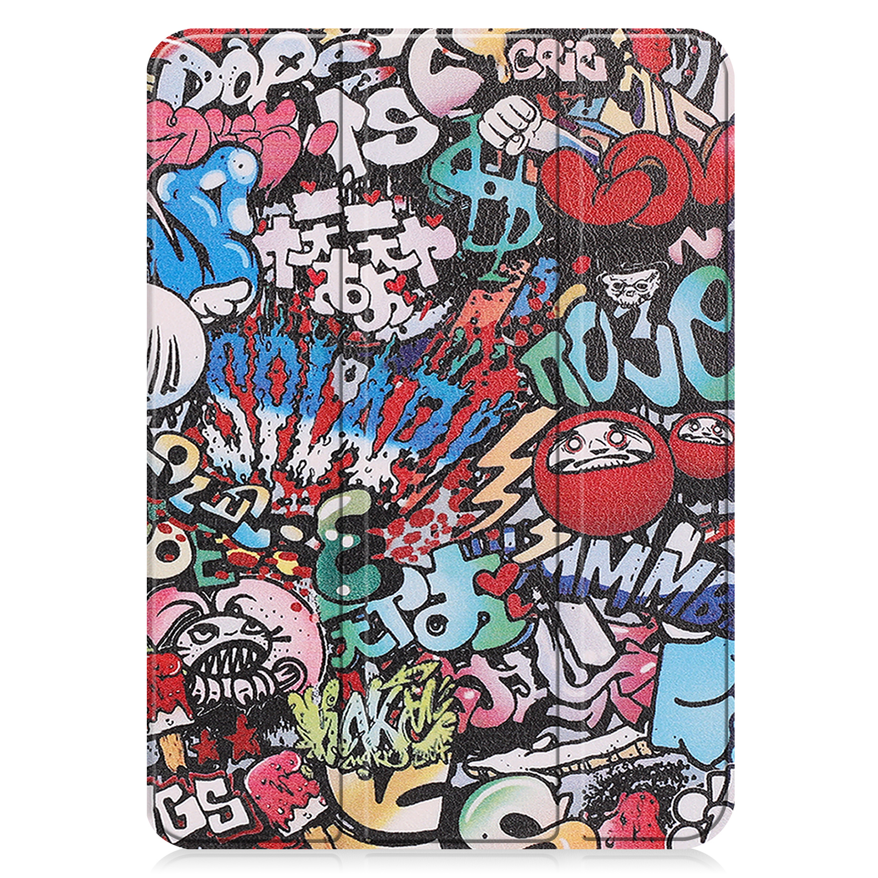 BASEY. Hoesje Geschikt voor iPad 2022 Hoes Case Tablet Hoesje Tri-fold - Hoes Geschikt voor iPad 10 Hoesje Hard Cover Bookcase Hoes - Graffity