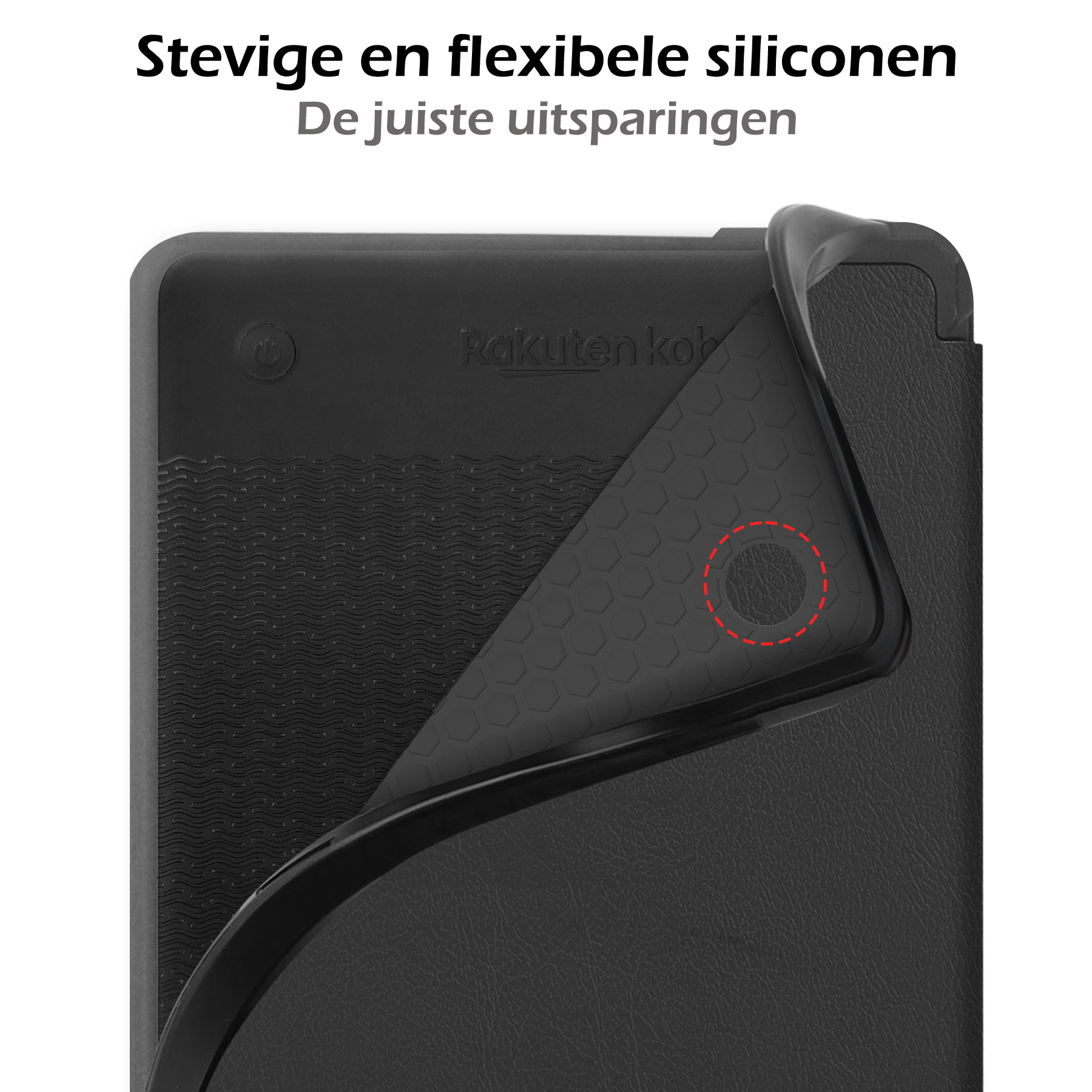 Nomfy Hoesje Geschikt voor Kobo Clara 2E Hoes Book Case - Hoes Geschikt voor Kobo Clara 2E Hoesje Book Cover - Zwart