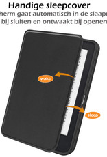 Nomfy Hoesje Geschikt voor Kobo Clara 2E Hoes Book Case - Hoes Geschikt voor Kobo Clara 2E Hoesje Book Cover - Zwart