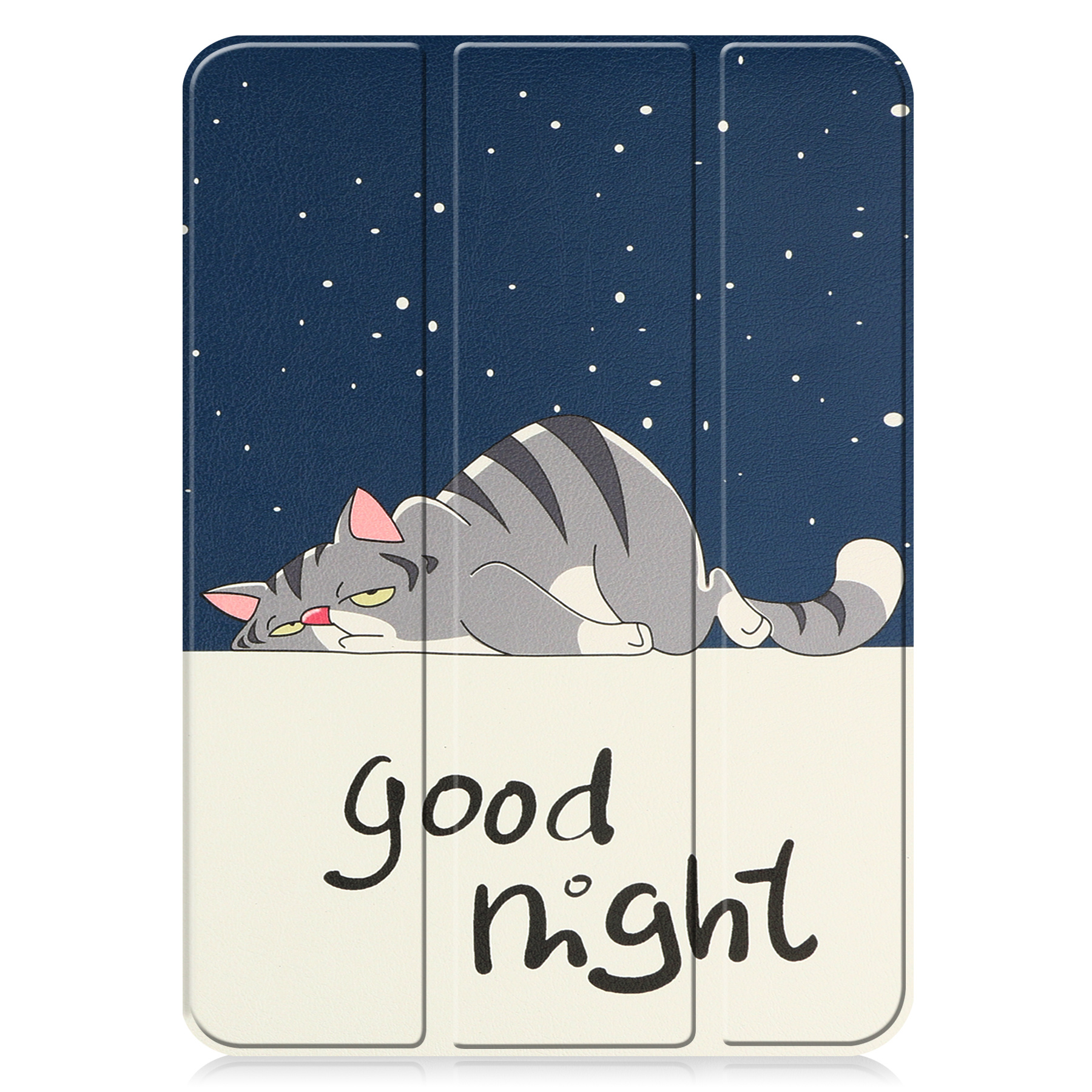 BASEY. Hoesje Geschikt voor iPad 2022 Hoes Case Tablet Hoesje Tri-fold - Hoes Geschikt voor iPad 10 Hoesje Hard Cover Bookcase Hoes - Kat