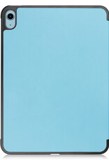 BASEY. Hoesje Geschikt voor iPad 2022 Hoes Case Tablet Hoesje Tri-fold - Hoes Geschikt voor iPad 10 Hoesje Hard Cover Bookcase Hoes - Lichtblauw