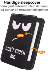 Nomfy Hoesje Geschikt voor Kobo Clara 2E Hoes Book Case - Hoes Geschikt voor Kobo Clara 2E Hoesje Book Cover - Don't Touch Me