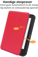 Nomfy Hoesje Geschikt voor Kobo Clara 2E Hoes Book Case - Hoes Geschikt voor Kobo Clara 2E Hoesje Book Cover - Rood