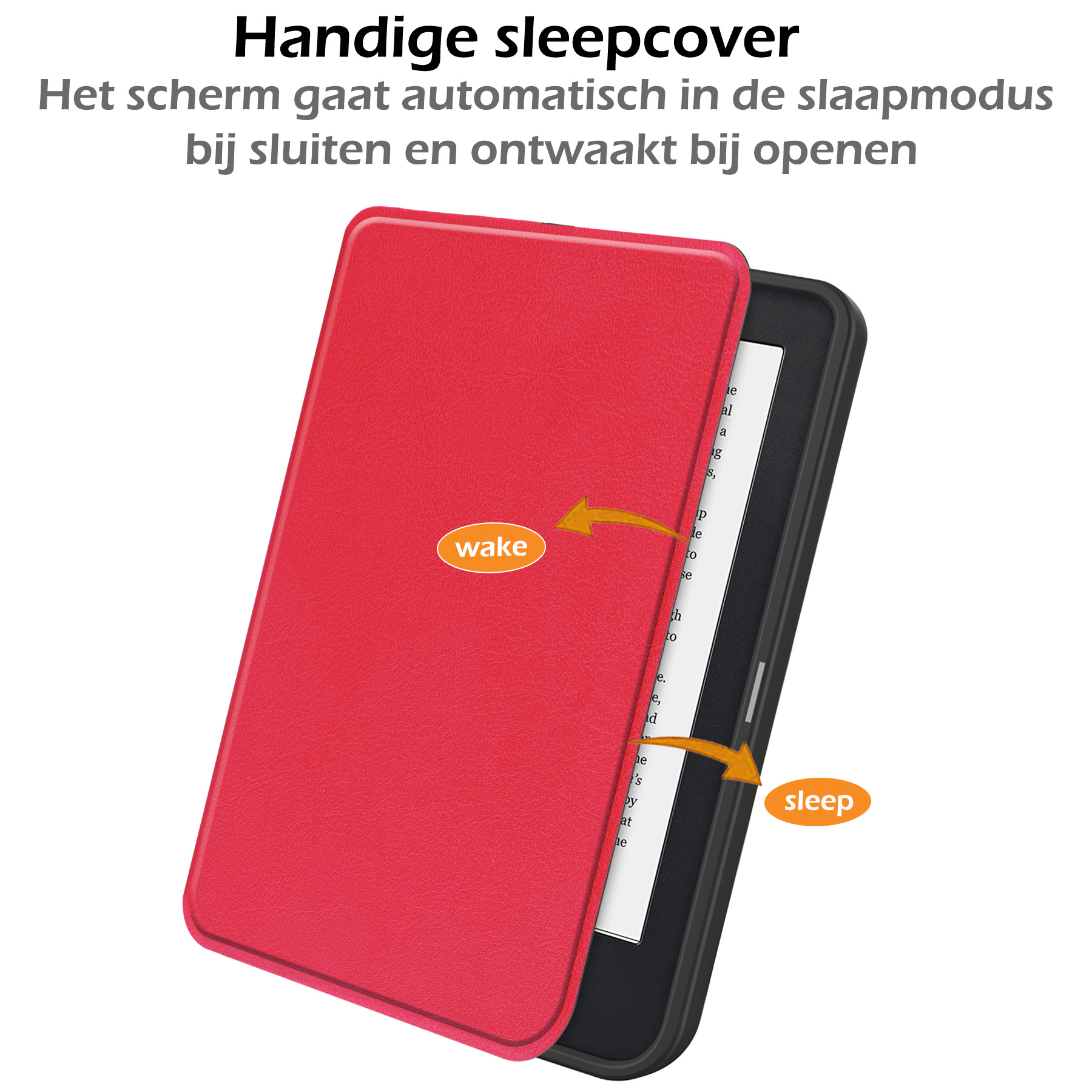 Nomfy Hoesje Geschikt voor Kobo Clara 2E Hoes Book Case - Hoes Geschikt voor Kobo Clara 2E Hoesje Book Cover - Rood