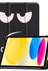 BASEY. Hoesje Geschikt voor iPad 2022 Hoes Case Tablet Hoesje Tri-fold - Hoes Geschikt voor iPad 10 Hoesje Hard Cover Bookcase Hoes - Don't Touch Me