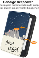 Nomfy Hoesje Geschikt voor Kobo Clara 2E Hoes Book Case - Hoes Geschikt voor Kobo Clara 2E Hoesje Book Cover - Kat