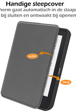 Nomfy Hoesje Geschikt voor Kobo Clara 2E Hoes Book Case - Hoes Geschikt voor Kobo Clara 2E Hoesje Book Cover - Grijs