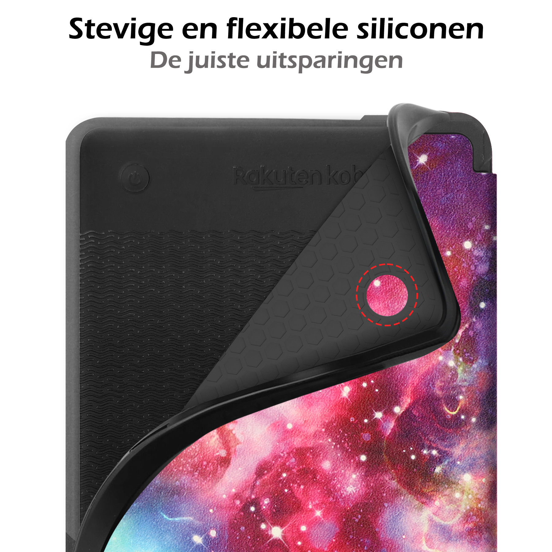 Nomfy Hoesje Geschikt voor Kobo Clara 2E Hoes Book Case - Hoes Geschikt voor Kobo Clara 2E Hoesje Book Cover - Galaxy
