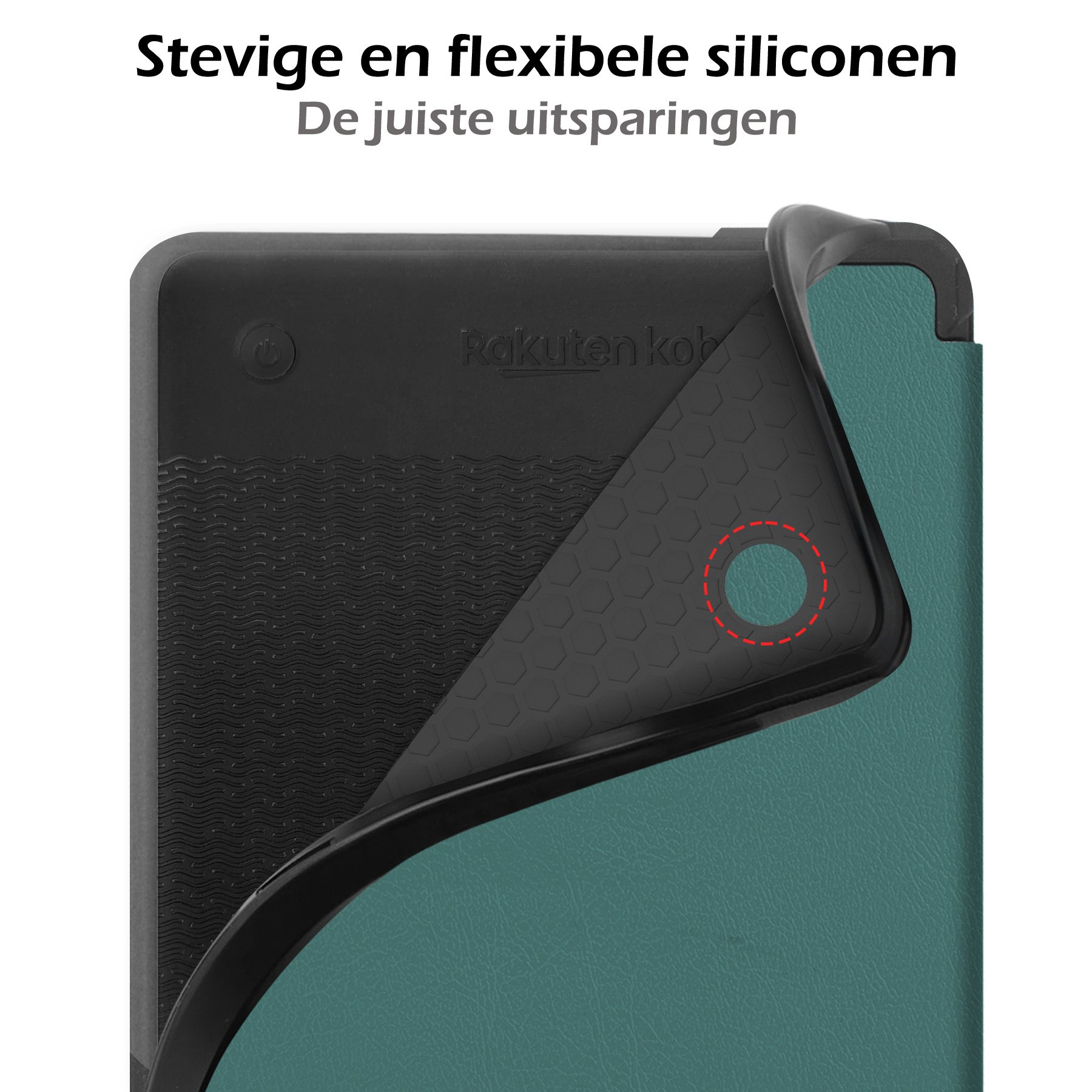 Nomfy Hoesje Geschikt voor Kobo Clara 2E Hoes Book Case - Hoes Geschikt voor Kobo Clara 2E Hoesje Book Cover - Donkergroen