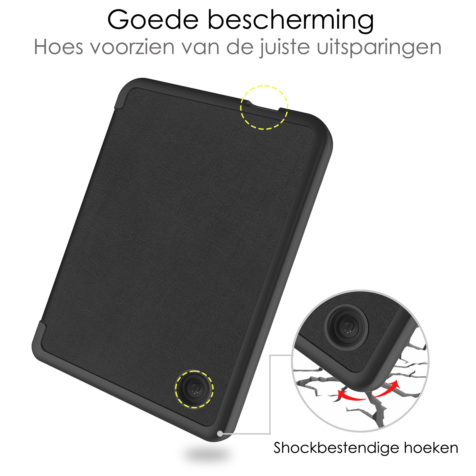 NoXx Hoes Geschikt voor Kobo Clara 2E Hoesje Bookcase Cover Book Case Hoes Sleepcover - Zwart