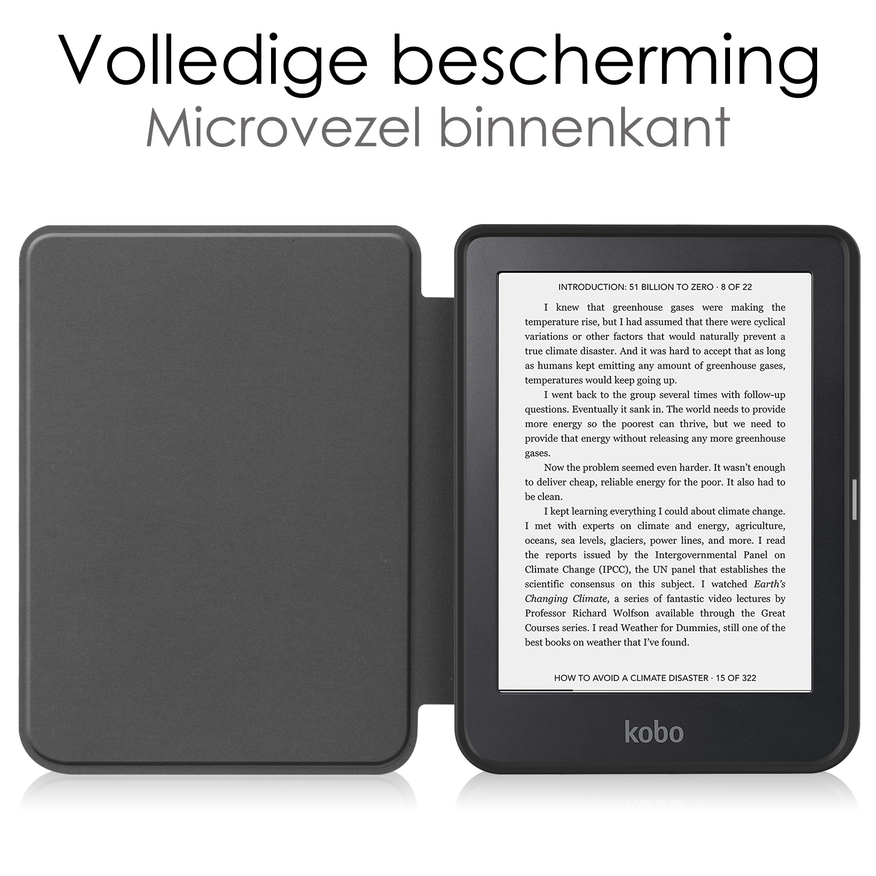 NoXx Hoes Geschikt voor Kobo Clara 2E Hoesje Bookcase Cover Book Case Hoes Sleepcover - Zwart