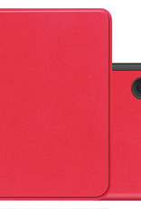NoXx Hoes Geschikt voor Kobo Clara 2E Hoesje Bookcase Cover Book Case Hoes Sleepcover - Rood