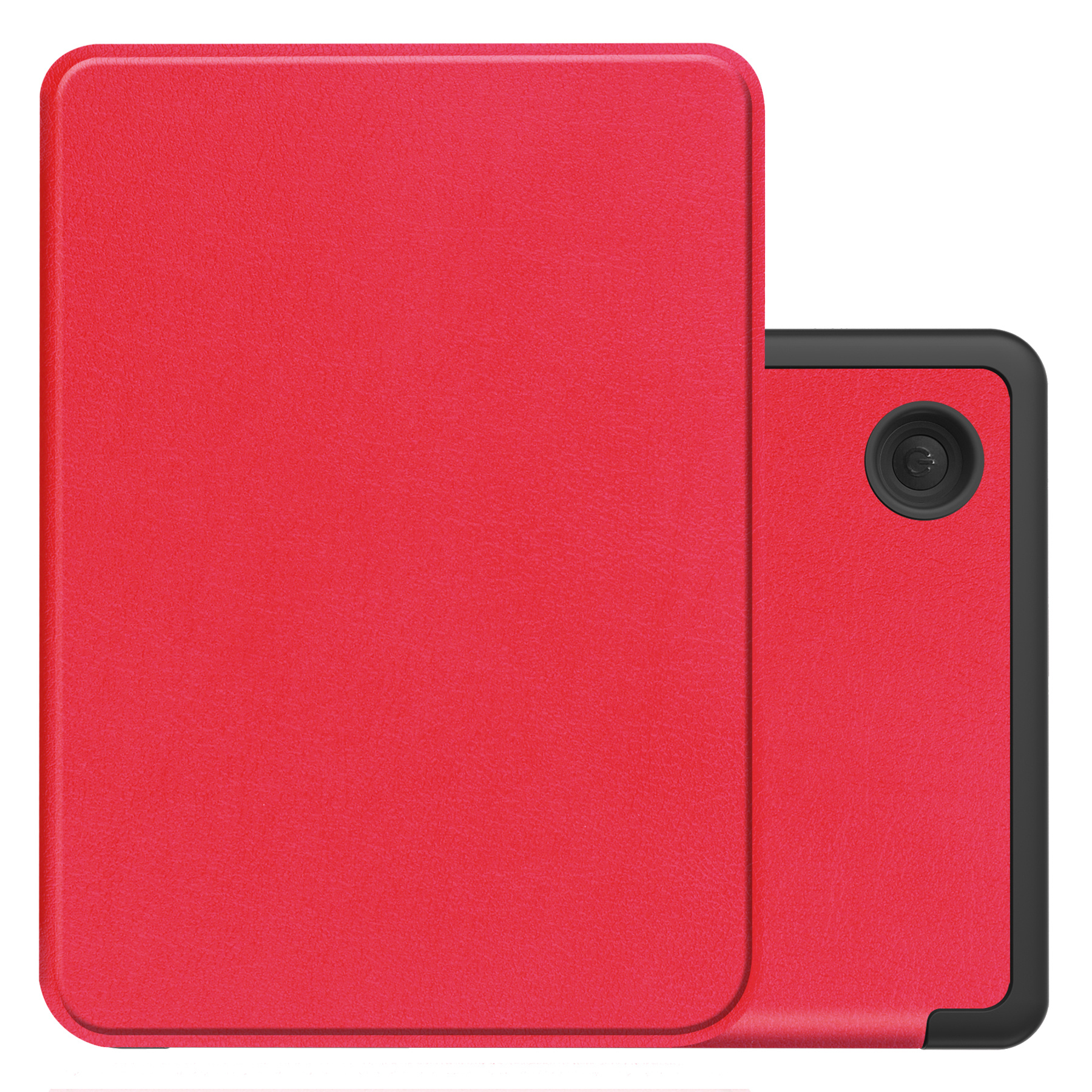 NoXx Hoes Geschikt voor Kobo Clara 2E Hoesje Bookcase Cover Book Case Hoes Sleepcover - Rood