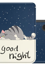NoXx Hoes Geschikt voor Kobo Clara 2E Hoesje Bookcase Cover Book Case Hoes Sleepcover - Kat