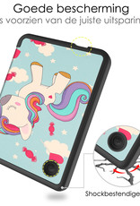 NoXx Hoes Geschikt voor Kobo Clara 2E Hoesje Bookcase Cover Book Case Hoes Sleepcover - Eenhoorn
